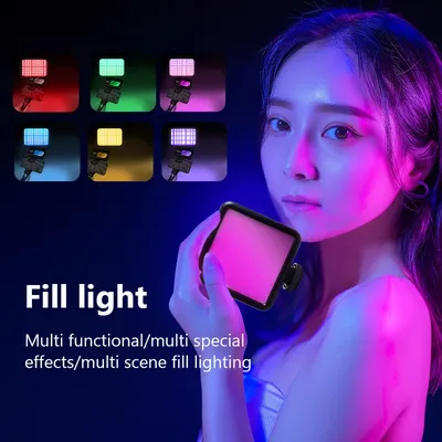 Mini Full Color RGB LED Video Light 2500K-7000K 800LUX 1800mAh Type C Pocket Camera Self-timer Lamp