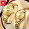 OLEVS 5563 Original Luxury Brand Couple Watch Gold Stainless Steel Quartz Watch for Men and Women