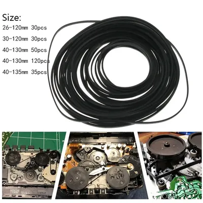 30-120p/bag Universal Mix 26-135mmCassette Tape Machine Belts Assorted Flat Rubber Belt for CD DVD