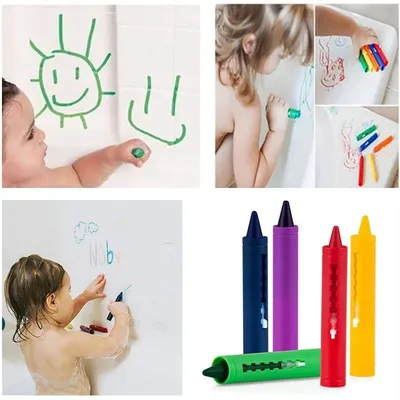 6Pcs Bathroom Crayon Erasable Graffiti Toy Washable Doodle Pen for Baby Kids Bathing Creative