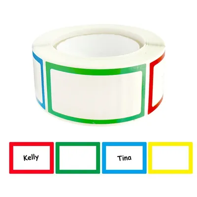 250Pcs/Roll Name Storage Books Classify Stickers,4 Designs 1.0*1.8in DlY Decor Label Perfect For