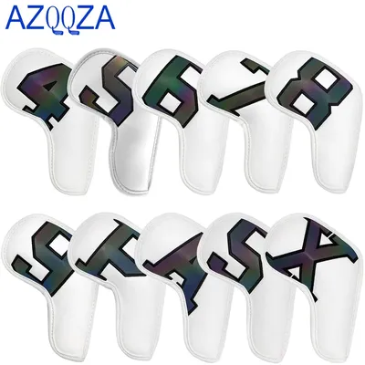 Golf Iron Club Head Covers Set Headcovers Fits for All Iron Wedges -Big Number -Long Neck-