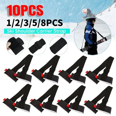 1-10pcs Ski Shoulder Carrier Strap Adjustable Ski Holder Straps Portable Snowboard Carrying Strap