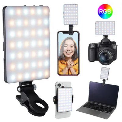 Mini Fill Light RGB LED Straight Pocket Video Photography Lighting Pocket Live Vlog Clip for Phone