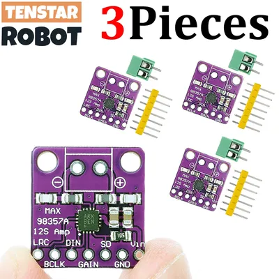 TENSTAR 3pcs Max98357 I2S 3W Class D Amplifier Breakout Interface Dac Decoder Module Filterless