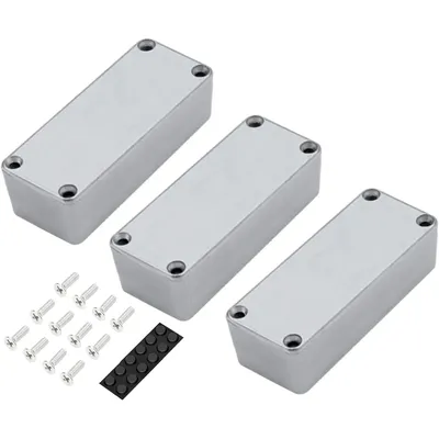 DaierTek 3PCS 1590A Metal Guitar Pedal Enclosure 92x38x31mm Diecast Aluminum Stomp Box Case Unfinished for Guitar Effect