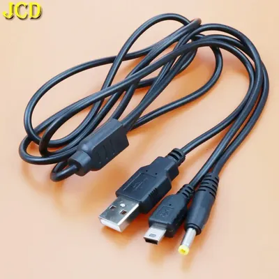 1pc 0.8m 4.0x1.7 MM Cable / 2-In-1 USB Data Cable Charger Charging Cord For PSP 2000 3000 Gaming