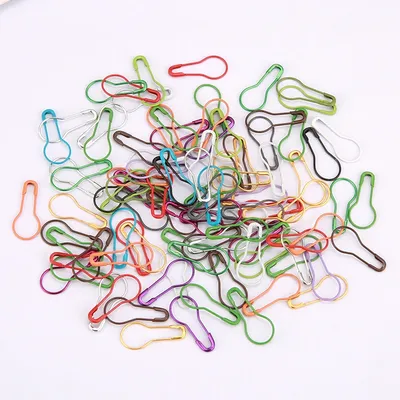 100/200/300Pcs Cucurbit Pear Shaped Metal Safety Pin DIY Clothing Sewing Markers Crochet Tools Needle Clip