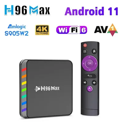 H96 Max W2 Smart TV Box Android 11 4GB 32GB 64GB AV1 Quad Core WIFI6 4K Set Top Box Media Player TV