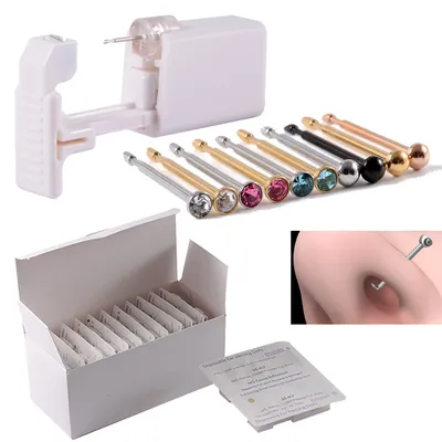 24PCS/Box Disposable Safe Sterile Piercing Unit For Nose Automatic Bending Rod More Safe Nose