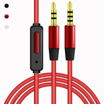 1.2m Audio Cable 3.5mm Jack Stereo Aux Cord Line Male to Male with Mic Volume Control for Headphone Car Speaker