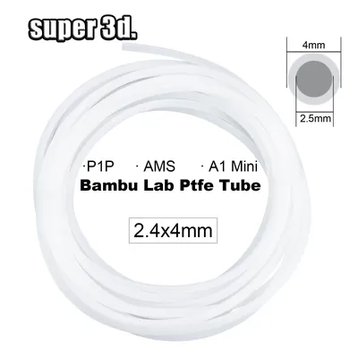 Bambu Lab P1P AMS A1 mini 3D Printer PTFE Tube Teflonto Pipe 1/2/5/10/50m 1.75mm ID2.5mm OD4mm