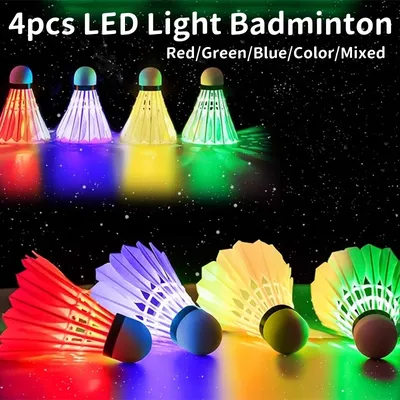 4pcs Lighting Badminton Dark Night Colorful LED Lighting Sport Badminton Light Spot Shuttlecock