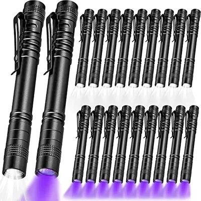 Mini Portable UV / White Flashligh Ultraviolet Black Light Torch Use AAA Battery with Pen Clip