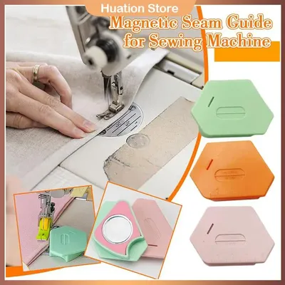 Sewing Magnetic Seam Guide Anti-Slip Grip Sewing Machine Guide Magnets Sewing Machine Attachments Multifunctional Ruler Hemmer