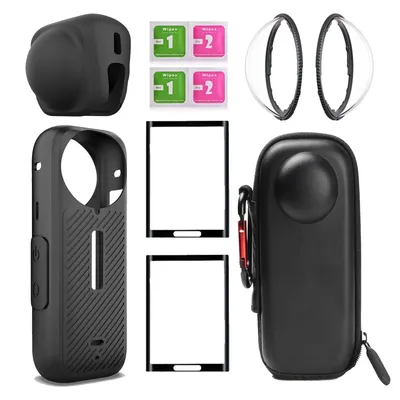 For Insta360 X4 Lens Guards + Storage Bag + Screen Protector Film for Insta 360 X4 Lens Protector