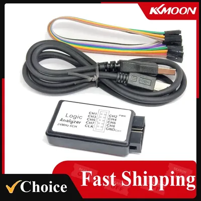 Professional USB Logic Analyzer 24M 8CH Microcontroller ARM FPGA Debug Tool 24MHz, 16MHz, 12MHz,