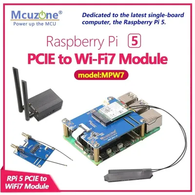 (model:MPW7) PCIE to M.2 E-key WiFi7 HAT with BT, support BE200,WiF6E AX210,AX200. Google coral