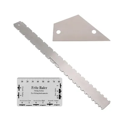 3pcs Guitar Neck Notched Straight Edge Ruler Luthiers Tool String Action Gauge Height Ruler Guitar Fret Leveling Guide