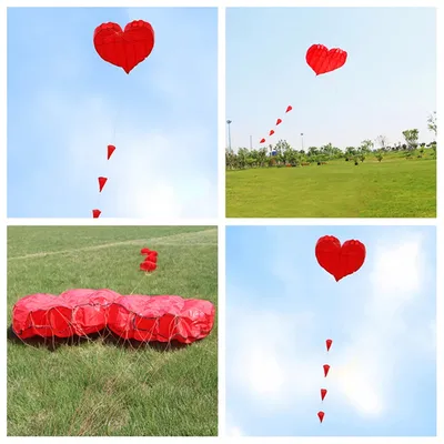 free shipping 5m love heart soft kite fly nylon fabric kite weifang big kite wheel walk in sky