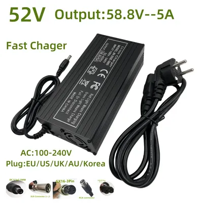 58.8V5A Battery Charger For 14S 52V/48V Li-ion Battery lithium battery Strong with cooling fan fast