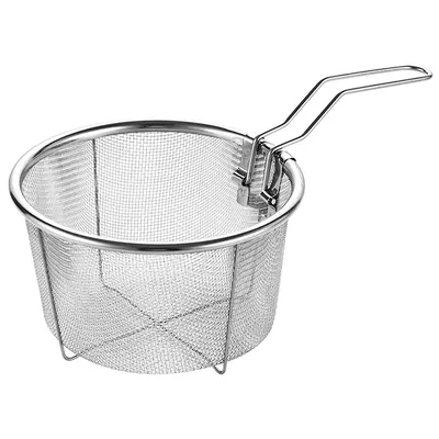 French Chip Frying Strainer Basket Stainless Steel Deep Fry Basket Kitchen Round Fryer Wire Mesh