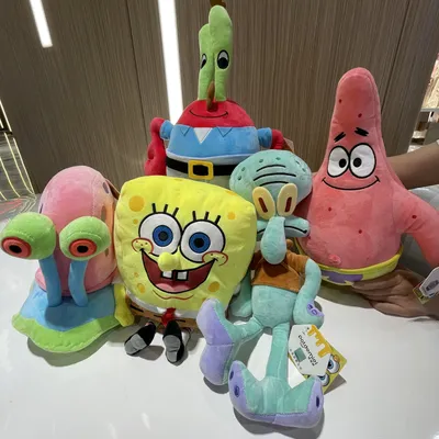 100% Genuine Spongebob Patrick Star Eugene H. Krabs Gary Snail Plush Toy Throw Pillow Halloween Decorations Birthday Gift Boy