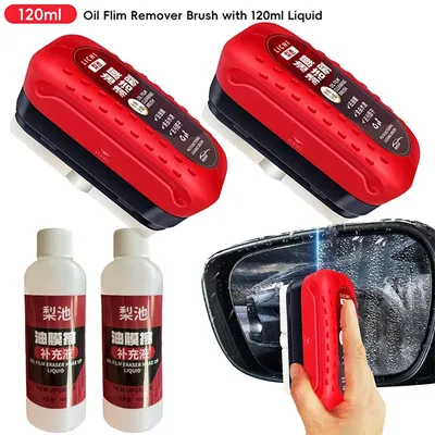 Car Glass Oil Film Remover Powerful Windshield Cleaner Car Glass Sponge Cleaning Brush Water Spots