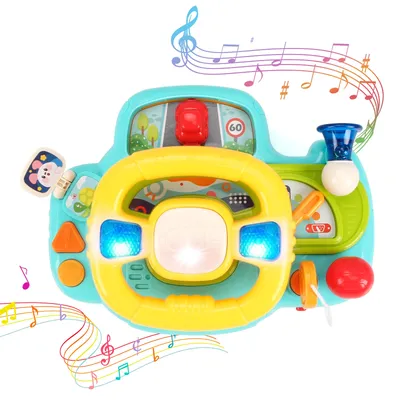 Baby Electric Steering Wheel for Car Seats and Stroller Simulate Driving Vocal Toys Educational Toys