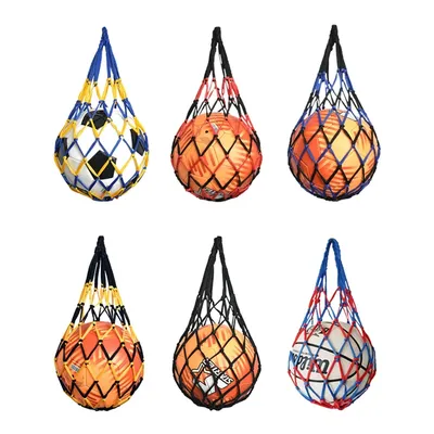 Net Soccer Volleyball Drawstring Ball Storage Bag Youth Football Self Trainer Nylon Bold Storage Bag