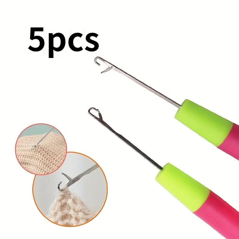 5pcs Sewing Tools Repair Sweater Sweater Sewing Needles Aluminium Tongue Knitting ToolsCarpet Crochet Hook With Tongue