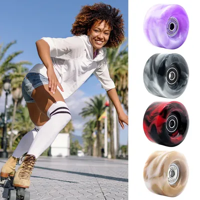 Quad Skates Wheels 82A 58*32mm Including Bearings ABEC-5 PU Quad Roller Skates Outdoor And Indoor