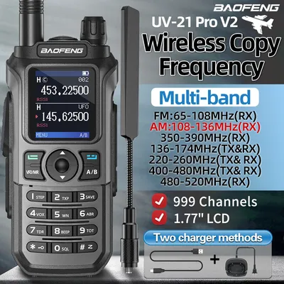 Baofeng UV 21 Pro Wireless Copy Frequency Walkie Talkie 16 KM AM Long Range Waterproof Multi-Band