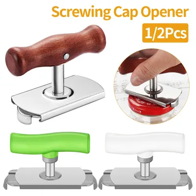 1/2Pcs Adjustable Multi-Function Bottle Cap Opener Stainless Steel Lids Off Jar Opener Screw Can