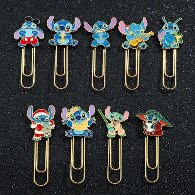 Disney Cute Stitch Bookmark Metal Stitch Book Page Paper Clips for Women Men Kids Creative