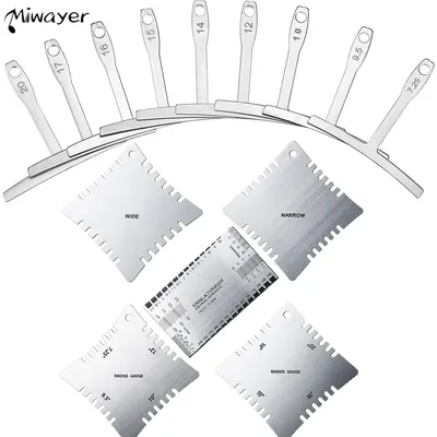 Miwayer Guitar Luthier Measuring Tool Kit Set String Action Ruler Understring Radius Gauge Guitar Repair Tools
