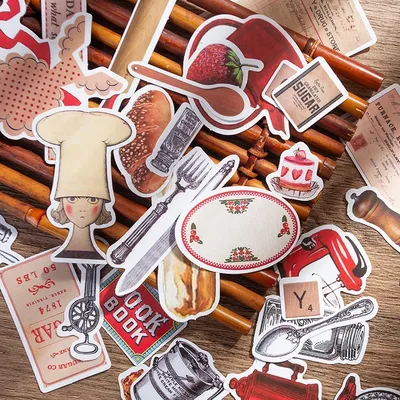 35PCS Cooking food bills Stickers Crafts And Scrapbooking stickers book Student label Decorative