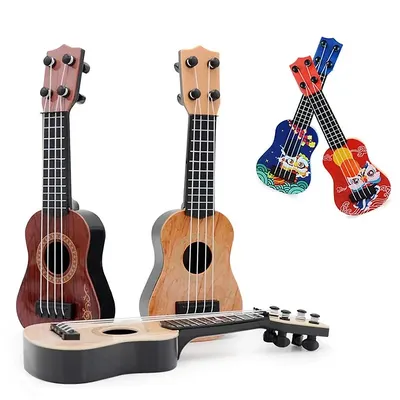 Mini Guitar 4 String Classical Ukulele Guitar Toy Instrument Children Beginners Simulation Playing