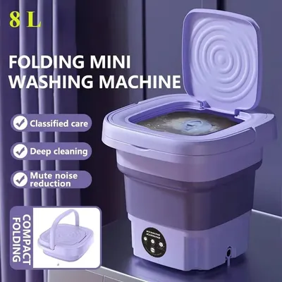 8L Portable Folding Washing Machine Bucket for Clothes Socks Underwear Cleaning Washer Portable