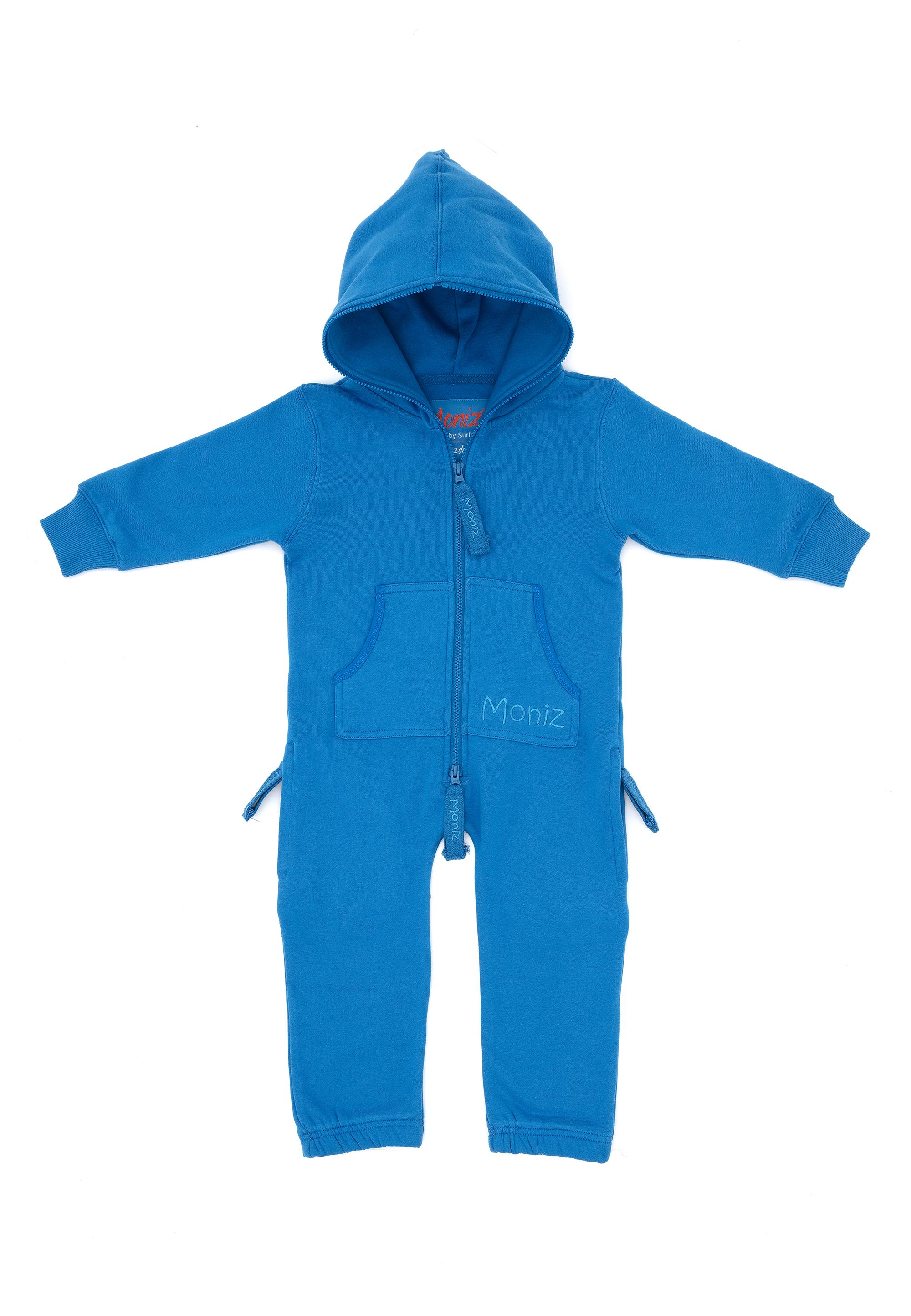 Jumpsuit MONIZ, Jungen, Gr. 80, EURO-Größen, blau (blau, blau), 80% Baumwolle, 20% Polyester, Overalls Jumpsuit, aus kuschelig weichem Material