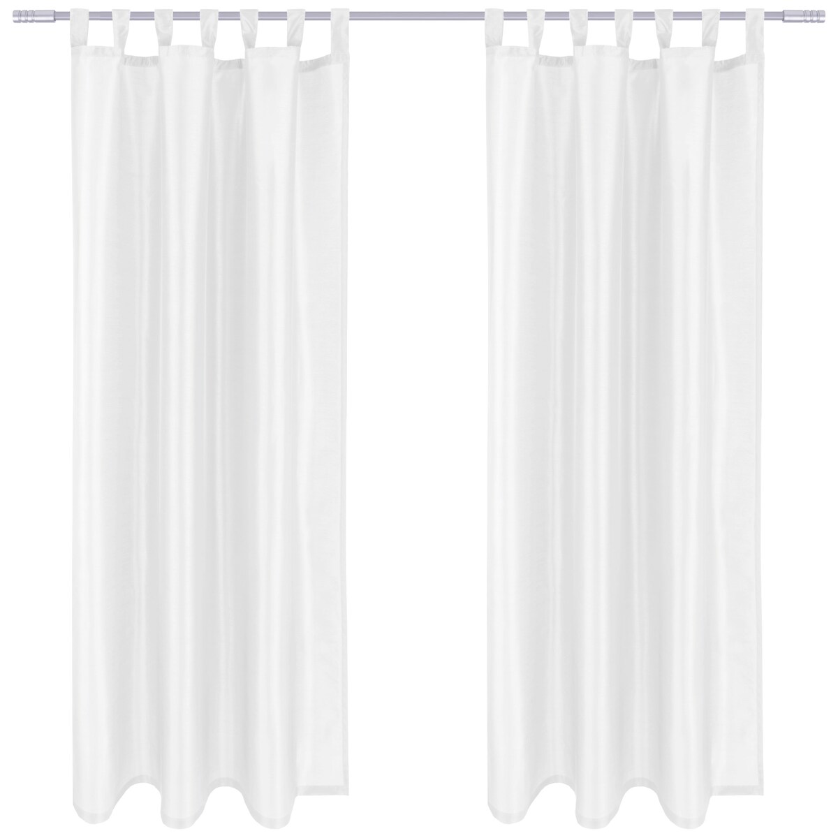 Arsvita 2er Pack Gardine Blickdicht Alessia mit Schlaufen 140x175cm weiß Image