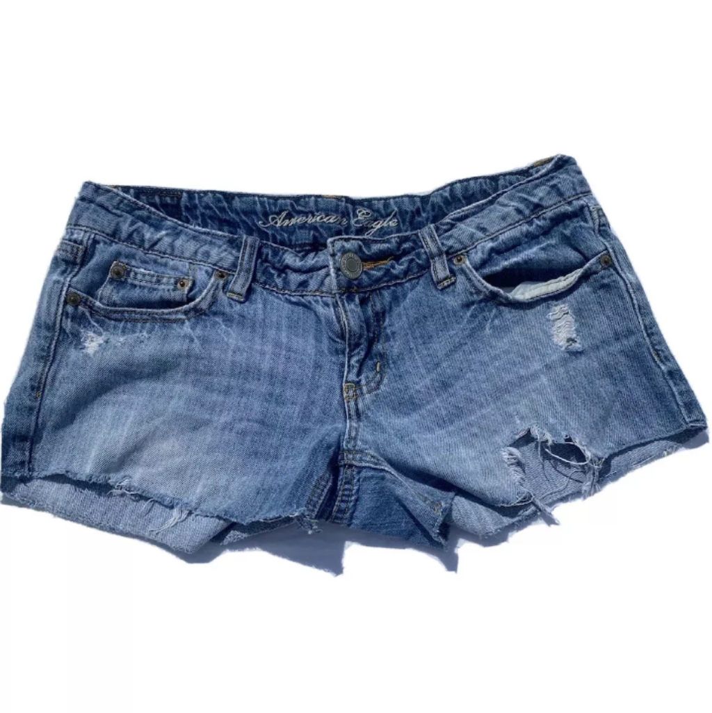 American Eagle Outfitters Shorts | American Eagle Jean Shorts Denim Womens Size 4 Cut Offs Distressed Short Shorts | Color: Blue | Size: 4