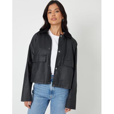 Threadbare Women's Black Waxed Jacket