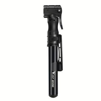 TEMU West Biking Compact Aluminum Alloy Hand Pump - Portable Tire Inflator For Mtb, Road Bikes & , Black, West Biking