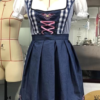 TEMU -retro Skirt Splicing Fake 3pcs Set Image