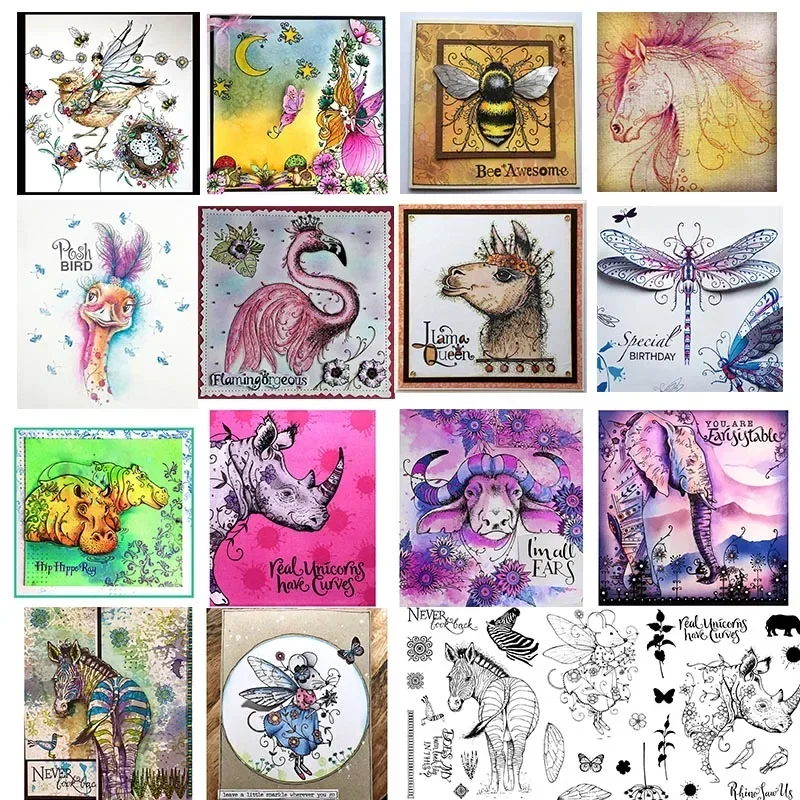 Sexy Zebra Nashorn Flamingo heißen transparenten Silikon klaren Stempel für Scrap booking DIY Handwerk Dekoration weichen Stempel