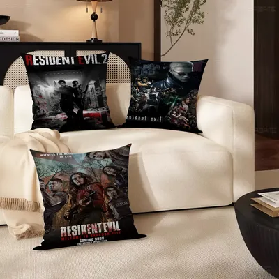 R--Resident-E-Evil Kissenbezug, Kissenbezug, Auto-Kissenbezug für Sofa, Auto, Weihnachtsgeschenk, 40 Image