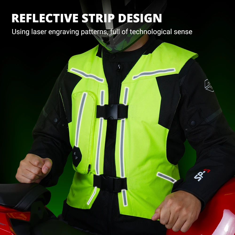 Motorrad Airbag Weste Männer Reflektierende Sicherheit Kleidung Motorrad Jacke Racing Reiten Motocross Airbag CE Schutz Image