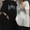 Frauen T Shirt Hip-Hop Lose Punk Brief Drucken Tops T Schwarz T-shirt Weibliche Sommer T-shirt Graphic Tee Weibliche nette Tops T