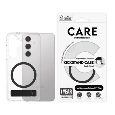 CARE BY PANZERGLASS Handyhülle "Magnetic QI Compatible Kickstand Case für Samsung Galaxy S25 Plus", schwarz, B:11cm H:2,5cm T:20cm, Hüllen, Backcover, Schutzhülle, Handyschutzhülle, Case, Schutzcase, stoßfest